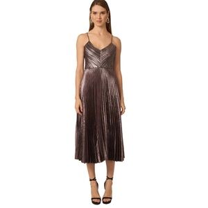Indie Dress ~ Silver Metallic Pleating